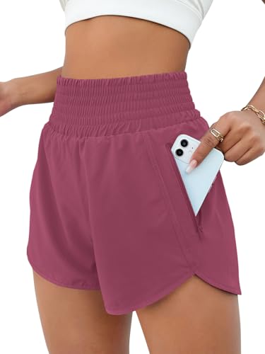 BMJL Women's Athletic Shorts High Waisted Running Short Pocket 2.5' Sporty Shorts Gym Elastic...