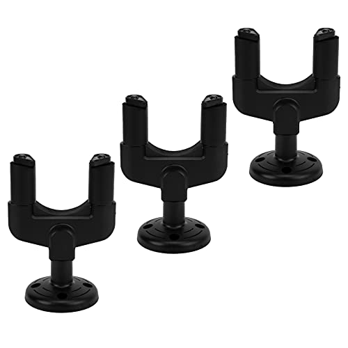 Ganchos de Pared para Guitarra, Soportes de Montaje Universales de Plástico Negro, Soportes para bajo de Ukelele, Estante de Ahorro de Espacio de Cubierta Suave de 3 Piezas para Estudio