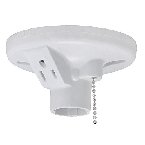 Allied Moulded Steel Lampholder w/Outlet & Pull Chain 1 pk