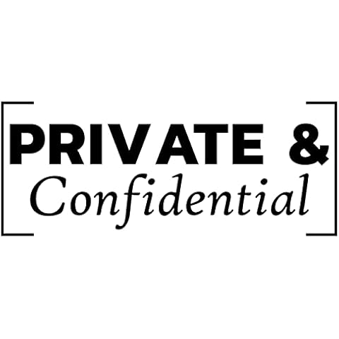 Printtoo Private & Confidential Self Inking Rubber Stamp Pre-Inked Office Stamp- Home Office Business Stationery, 47 x 20 mm Black Cover