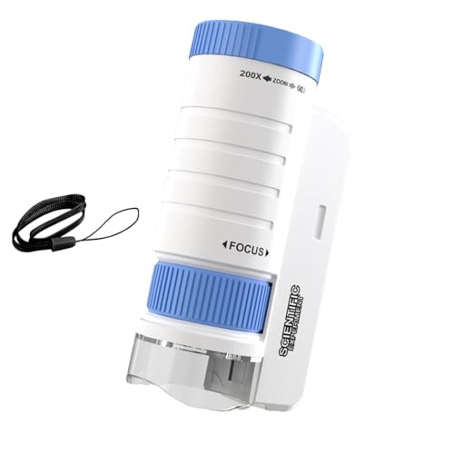 Microscopio De Mano De Bolsillo,Microscopio De Mano Para Niños | Juguete STEM de microscopio portátil de mano,Pequeño microscopio ajustable del científico del LED para los pequeños estudiantes del cie