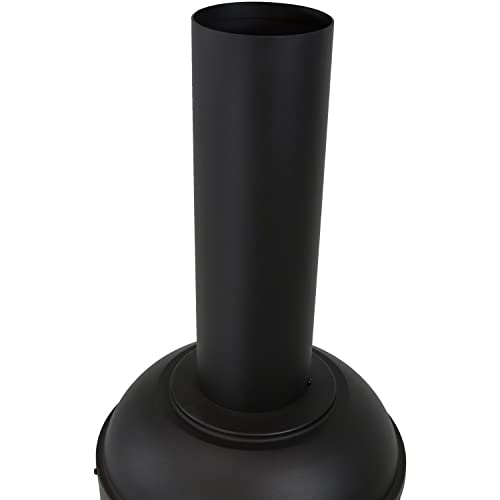 Sunnydaze RCM-LG765 5-Foot Black Cold-Rolled Steel Modern Chiminea thumb #5