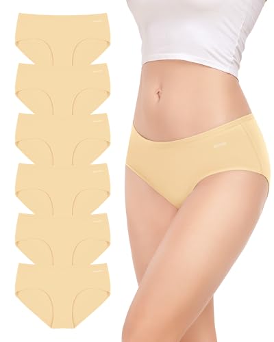 TANSTC Slips Damen, Unterhosen Frauen Baumwolle Mehrpack 6er Hipster Niedrige Taille, S 1