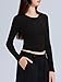 REORIA Long Sleeve Shirts for Women 2025 Fall Fashion Round Neck Basics Y2K Tops Layering Slim Fitted Top Black