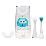 U-förmige Ultra Sonic elektrische Zahnbürste für Kinder, Elektrische Zahnbürste mit Trinkglas 360 ° Ultraschall Zahnbürste für Kinder,4 Bürstenköpfe, IPX7 Wasserdicht (Auto)