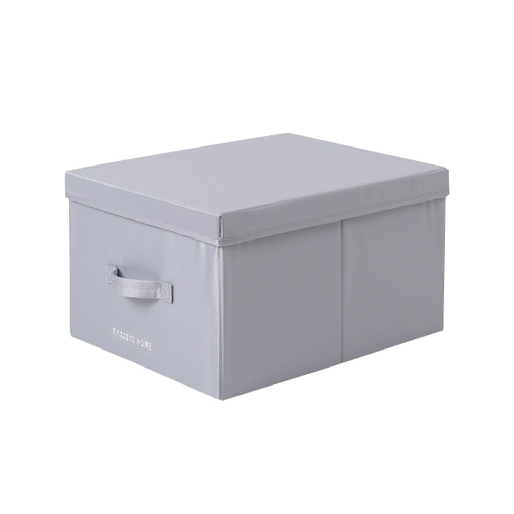 ETRGFTHU Clothes Storage Box Household Foldable Large-capacity Design Sundries Storage Under(Grey,35cm*28cm*18cm)