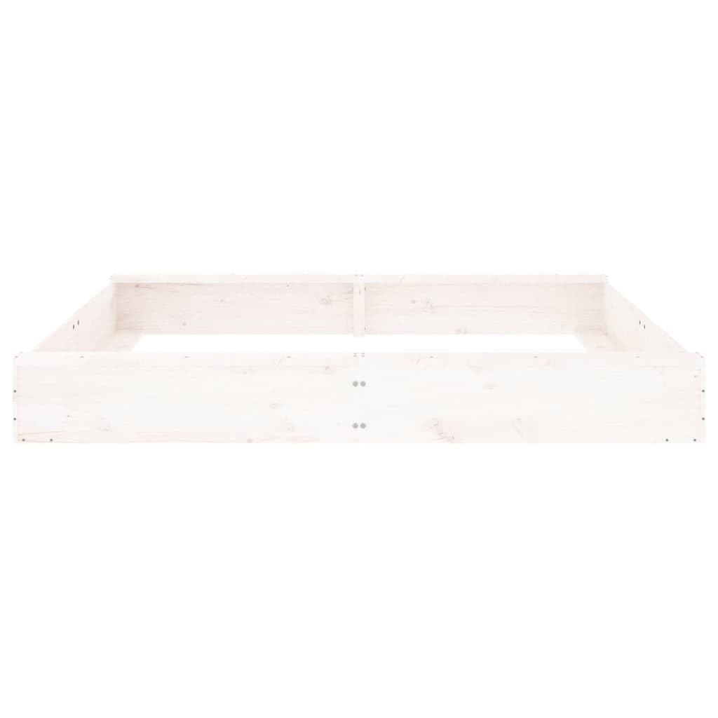 Générique Bac à Sable avec sièges Blanc carré Bois de pin Massif,Jeux & Jouets, Jeux de Plein air, Bacs à Sable, Blanc (Poids 14.75KG)