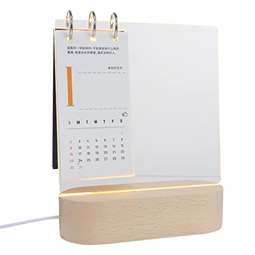 Calendrier de Bureau 2022 Stand de L' acrylique: 1 Ensemble Calendrier Calendrier Calendrier Calendrier de La Table de Bureau avec Un Calendrier Flip Debout Léger pour La Chambre à Cover