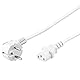 PremiumCord Stromkabel 230V 5m Mit Schutzkontakt Abgewinkelt an Kaltbuchse C13, IEC 320, PC-Kabel 3 Poly, Weiß