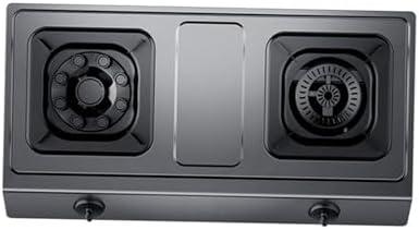 High-Power Dual-Burner Gas Stove with Pulse Ignition, Energy-Concentrating Square Burner Rack, Flameout Protection & Easy Clean Design (Natural Gas)