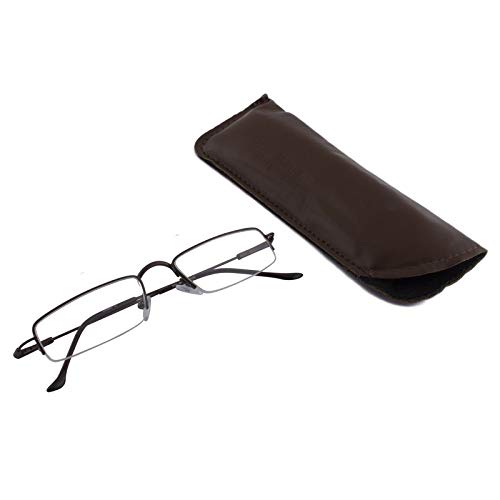 Image of Unisex Rectangle Brown Supra Power Reading Glasses (+2.25, C04, 6202)