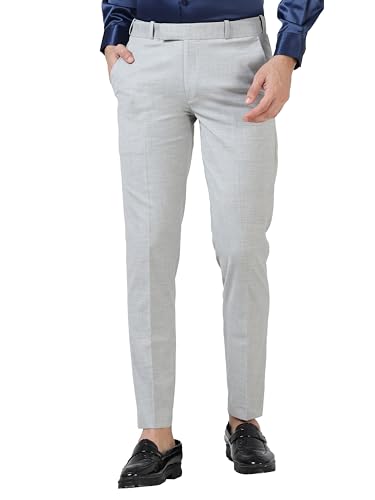 Image of Mc Henry Men's Solid Techno Flex 2-inch Waist Expandable Premium Luxurious Wrinkle Free Slim Fit Trousers