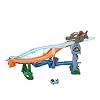 Hot Wheels Toy Car Track Set, RacerVerse Jurassic World Crash & Splash Playset with Die-Cast Velociraptor Vehicle, Dinosaur Race with Spinosaurus #5