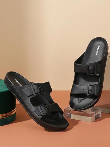 Image of Aqualite NEO-1258 Men Slides Sandal with Slip-on wear, Comfort and Flat Base Sandal for dailywear uses