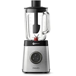 Batidora Philips Avance Philips Domestic Appliances HR3655/00 Batidora Americana de Vaso, Jarra Cristal, 2 Vasos, Color Plata, 2 l