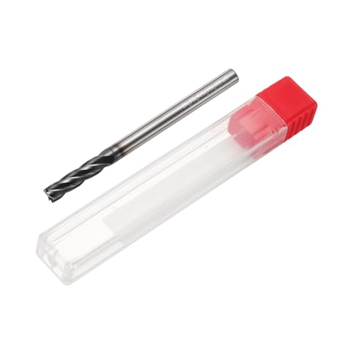 Image of HARFINGTON Carbide Square Nose End Mill Bit 3 /16 inch Cut Dia 4 Flutes TiAlN Coated Milling Cutter for Hardened Steel Metal (3 /16 inch Shank 3 /4 inch Cut Length 2-1 /2 inch Long 30 Degree HRC53-55)