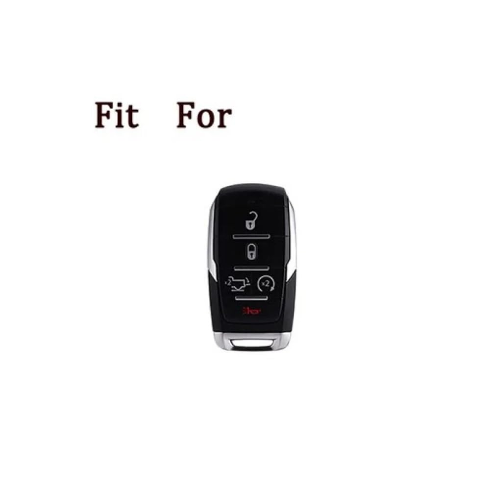 Cover per chiave auto Custodia per chiave telecomando auto per Dodge 1500 2019 2020 2021(Brown)
