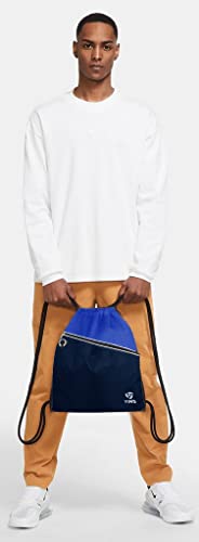 Mochila Azul Saco Sacola Bolsa Esportiva Costa Masculina Feminina Saída Fone De Ouvido Leve Cadarço