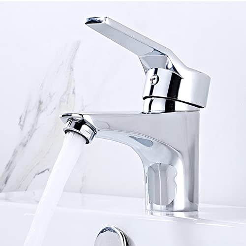 Grifo de la cocina de latón cromado con entrada fría y caliente para fregadero y baño 4