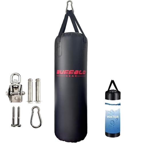 Buffalo Gear Water Punching Bag for Adults 225LB Adjustable Durable Heavy Punching Bag for Kickboxing Boxing Gym Home Training