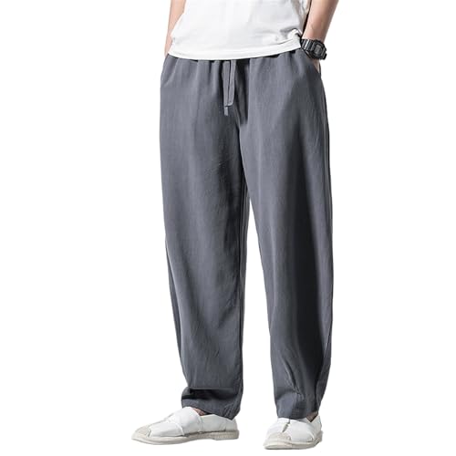 Pantalon long homme été ample et léger à coupe droite large