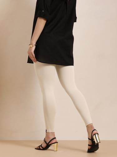 Image of TWIN BIRDS Super Stretchable Cotton Elasthane Fabric Ankle Length Leggings for Women