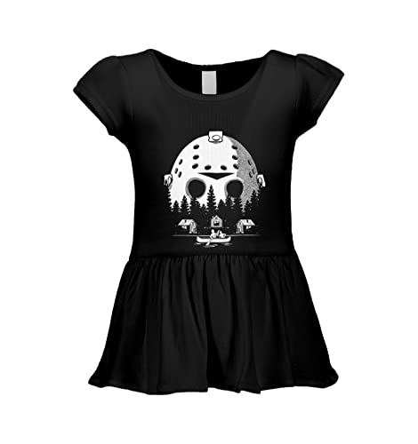 Image of Voorhees Camp Scene Mask - Horror Movie Infant/Toddler Baby Rib Dress