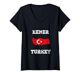 Photo Gallery donna bandiera della turchia distressed kemer pride maglietta con collo a v Photo Gallery donna bandiera della turchia distressed kemer pride maglietta con collo a v