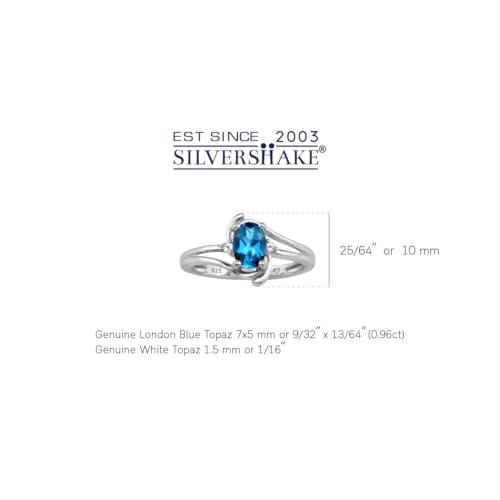 Silvershake 7x5MM Oval Shape Genuine Gemstone 925 Sterling Silver Engagement Wedding Anniversary Ring2