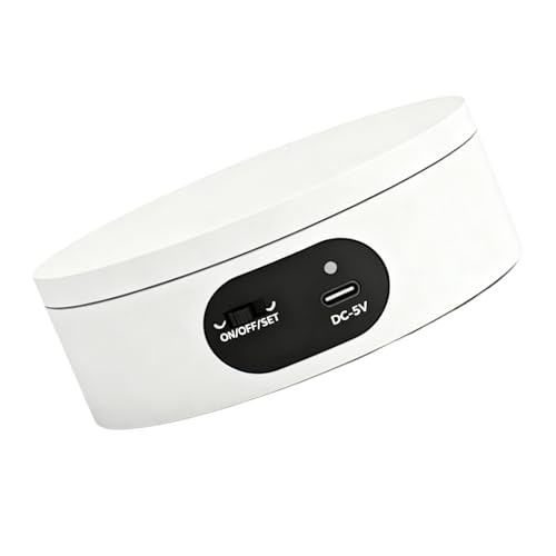 Tocadiscos motorizados giratorios, color blanco, 12 cm, soporte giratorio eléctrico para exhibición de productos, soporte de fotografía de 360 grados, base silenciosa para transmisión en vivo, fotos