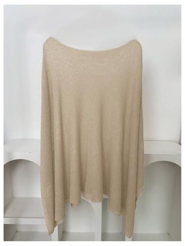 MakeMeChic Women's Plus Size Poncho Sheer Cover Up Tops Boat Neck Y2K Knitted Sweater2