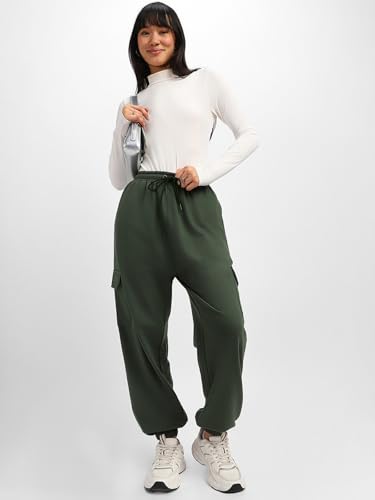 Image of JUNEBERRY 100% Pure Cotton Regular Fit Mid Rise Cargos with Pocket for Women & Girls