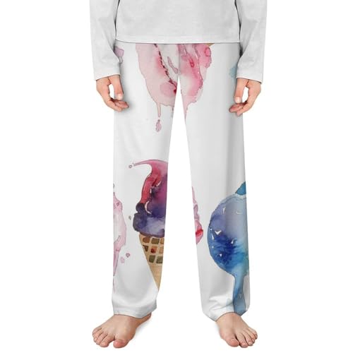 Watercolor Ice Cream in Waffle ConesChildren's Casual Pajamas140CM