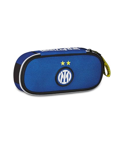 Seven Inter Portapenne Scuola Round Plus, Blu, Astuccio Ovale Con Elastici e Tasca Per Penne, Matite e Accessori, Scuola Media e Superiore, Ragazzo, Calcio
