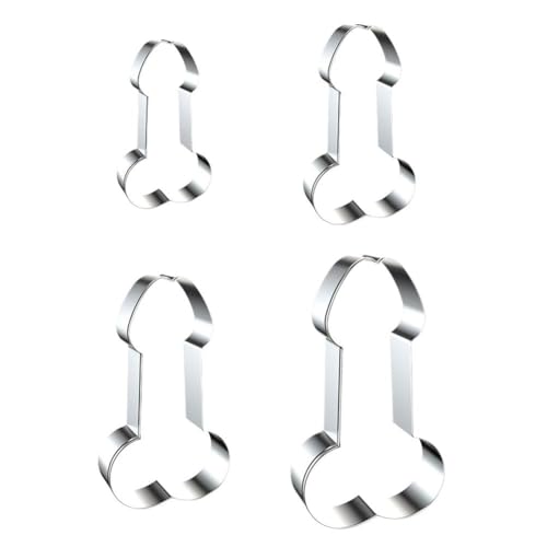 4 Packs Funny Cookie Cutter Set,Stainless Steel Cookie Cutter,Penis Cookie Cutter,Adult Cookie Metal Cookie Cutter Bakin