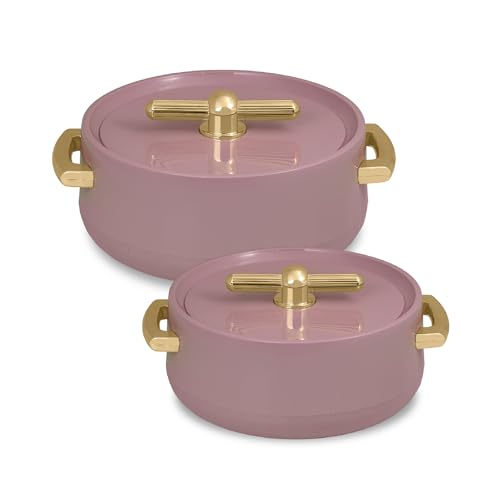 Image of SELVEL Elegance Casserole | Advanced PU Insulation | Elegant Design Hot Pot | Hot Case Keeps Food Hot & Fresh for Hours | Serve Chapati, roti, Biryani and More (Royal Purple, Set Of 2 (1200 Ml & 700 Ml))