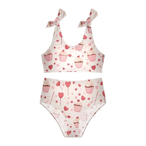 Wusikd Cupcakes Girls Swimsuits Two Piece Heart Swimwear Bikini Set for for Girls Size 3T3