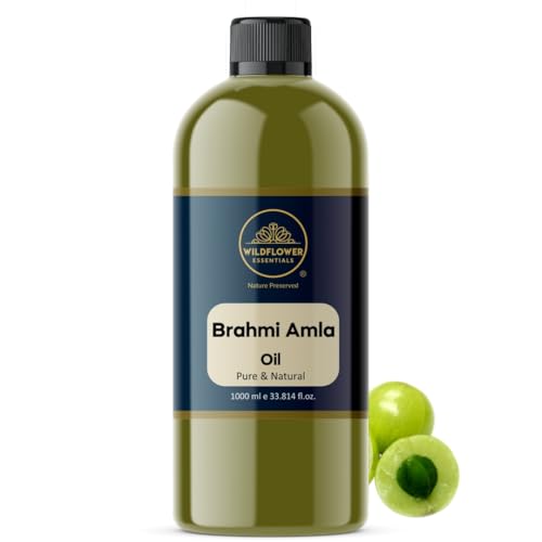 Image of Brahmi Amla Oil for Face, Skin, Hair, Body & Hydration, Pure & Natural (1000ml)