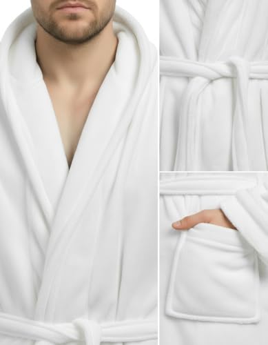 Image of NY Threads Mens Hooded Robe - Plush Long Bathrobes for Men