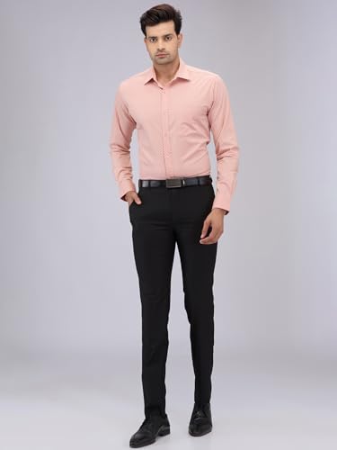 Image of Raymond Men Cotton Slim Fit Print Pattern Semi Cut Away Collar Formal Shirt