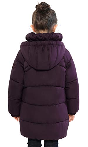 Image of SOLOCOTE Girls Winter Coats Heavyweight Mediun Length Warm Jackets Down-like Cotton Wadding Outwear 3-14Y