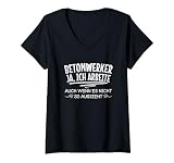 Betonwerker Betonwerk Handwerker T-Shirt mit V-Ausschnitt