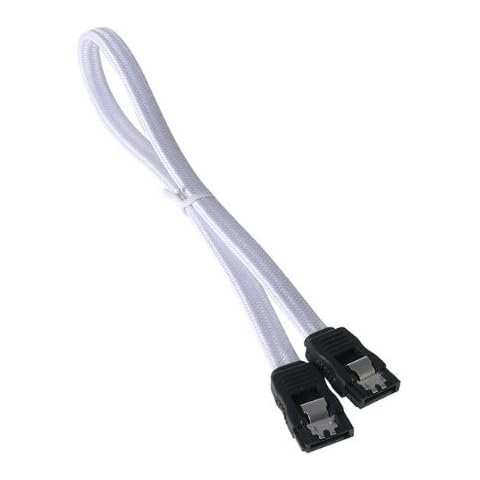 BitFenix SATA 3 Kabel 30cm - sleeved White/Black Cover