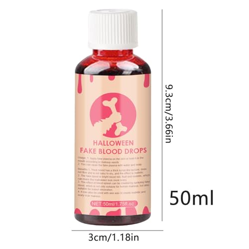 Sangue falso lavável, Sangue falso lavável realista de Halloween 50ml, Fantasia pegajosa de sangue p