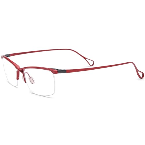 Image of FONEX Pure Titanium Glasses Frame Men Semi Rimless Square Eyeglasses Eyewear DTX416