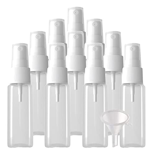 Contenitori da viaggio per cosmetici barattoli da per articoli da toeletta 24 pezzi mini vuoti da 20 ml plastica PET blu con pompa spray a nebbia fine con spruzzatore biancoTransparent