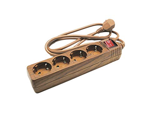 Base de madera de 1.5m con cable e interruptor, ideal para soportes de lámparas y proyectos de iluminación.