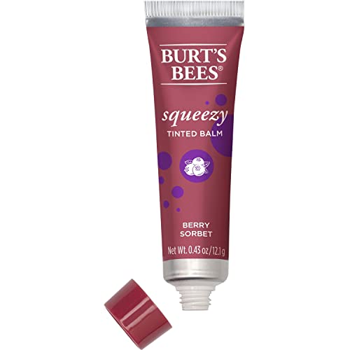 Burt's Bees 100% Natural Origin Squeezy Tinted Lip Balm, Berry Sorbet, 0.43 Ounce Squeeze Tube
