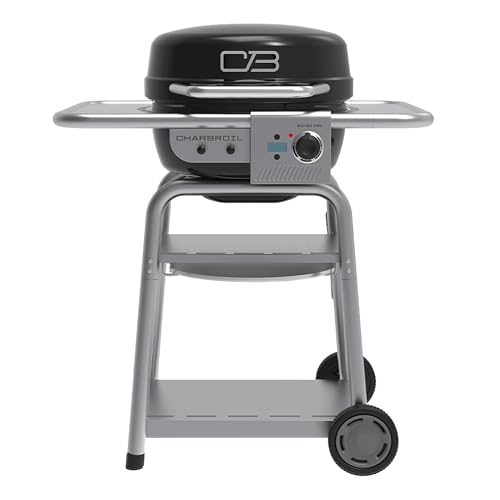 Charbroil 3-in-1 Dual Fuel Outdoor Bistro Pro Electric Grill & Griddle + Charcoal Mode BBQ, Black -...