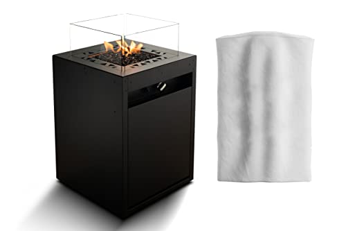 Planika Square Cheminée de Jardin + House de Protection - Brasero Exterieur Terrasse - Chauffage...